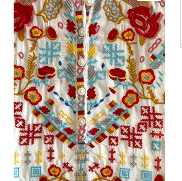 JOHNNY WAS MISSIO BLOUSE in NATURAL WHITE - Picture 7 of 8